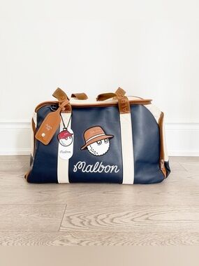 MALBON Golf Duffel Bag | Blue & White | Large Capacity